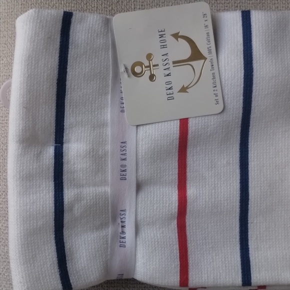 Deko Kassa Set of Kitchen Towels 18 x 28 in Red White Blue - Picture 3 of 7